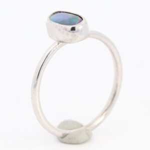 White Gold Red Blue Green Purple Solid Australian Boulder Opal Engagement Ring