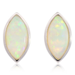 Sterling Silver Blue Green Yellow Orange Solid Australian Crystal Opal Earrings
