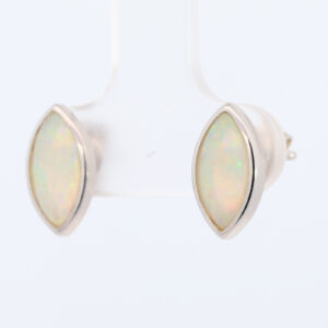 Sterling Silver Blue Green Yellow Orange Solid Australian Crystal Opal Earrings