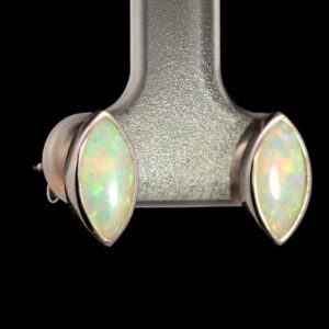 Sterling Silver Blue Green Yellow Orange Solid Australian Crystal Opal Earrings