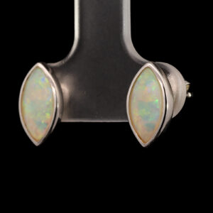 Sterling Silver Blue Green Yellow Orange Solid Australian Crystal Opal Earrings