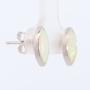 Sterling Silver Blue Green Yellow Orange Solid Australian Crystal Opal Earrings