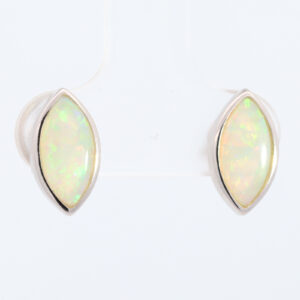 Sterling Silver Blue Green Yellow Orange Solid Australian Crystal Opal Earrings
