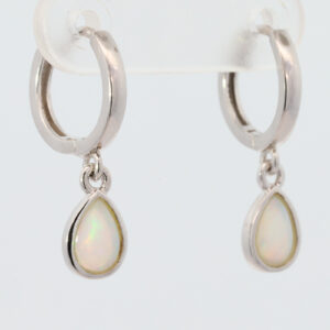 Sterling Silver Blue Green Solid Australian Crystal Opal Earrings