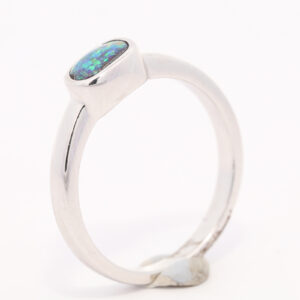 Sterling Silver Blue Green Yellow Orange Solid Australian Boulder Ring