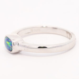 Sterling Silver Blue Green Yellow Orange Solid Australian Boulder Ring