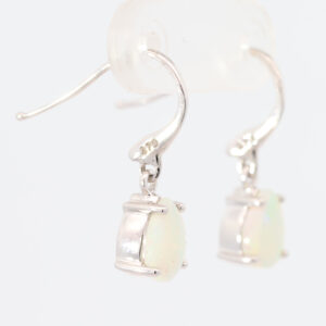 White Gold Blue Green Solid Australian Crystal Opal Earrings