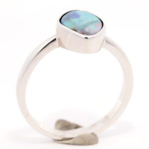 Sterling Silver Blue Green Orange Purple Solid Australian Boulder Opal Ring