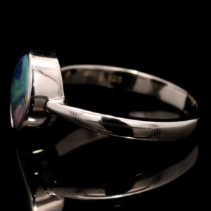 Sterling Silver Blue Green Orange Purple Solid Australian Boulder Opal Ring