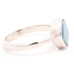 Sterling Silver Blue Green Orange Purple Solid Australian Boulder Opal Ring