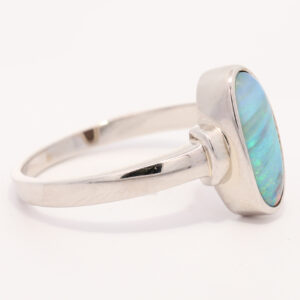 Sterling Silver Blue Green Orange Purple Solid Australian Boulder Opal Ring