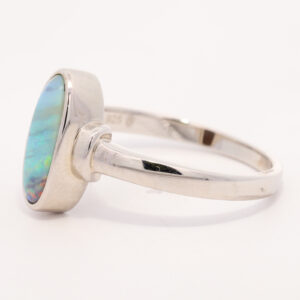 Sterling Silver Blue Green Orange Purple Solid Australian Boulder Opal Ring