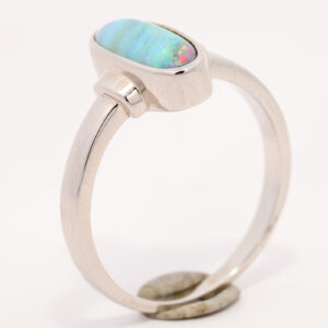Sterling Silver Blue Green Orange Purple Solid Australian Boulder Opal Ring