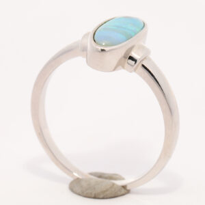 Sterling Silver Blue Green Orange Purple Solid Australian Boulder Opal Ring