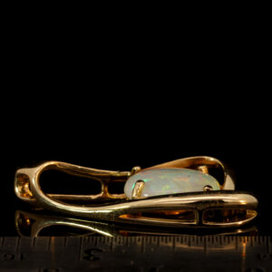 Yellow Gold Blue Green Yellow Orange Solid Australian Crystal Opal and Diamond Pendant Necklace