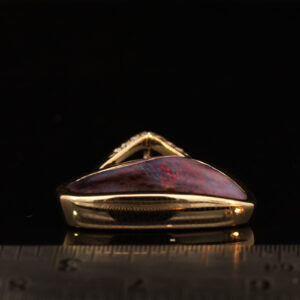 Yellow Gold Blue Green Orange Red Pink Solid Australian Boulder Opal and Diamond Pendant Necklace