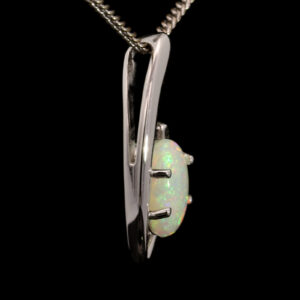 White Gold Blue Green Yellow Orange Solid Australian Crystal Opal Pendant Necklace