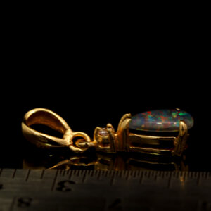 Gold Plated Sterling Silver Red Blue Green Yellow Orange Triplet Opal Pendant Necklace
