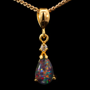 Gold Plated Sterling Silver Red Blue Green Yellow Orange Triplet Opal Pendant