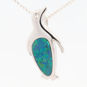 Sterling Silver Blue Green Doublet Opal Pendant