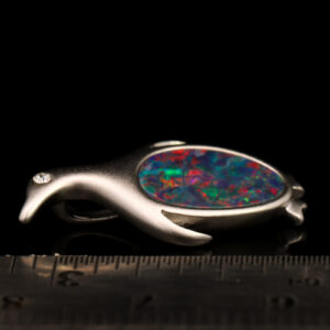 Sterling Silver Blue Green Orange Yellow Red Australian Doublet Opal Pendant Necklace