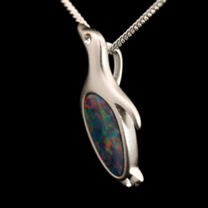 Sterling Silver Blue Green Orange Yellow Red Australian Doublet Opal Pendant Necklace