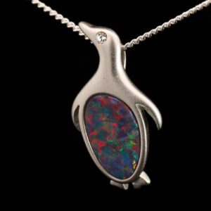 Sterling Silver Blue Green Orange Yellow Red Doublet Opal Pendant
