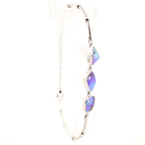 Sterling Silver Blue Green Purple Solid Australian Boulder Opal Bracelet