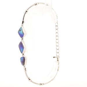 Sterling Silver Blue Green Purple Solid Australian Boulder Opal Bracelet