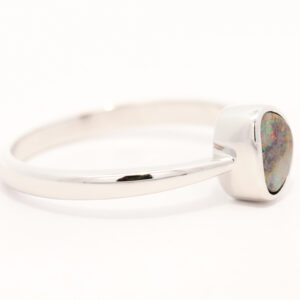 Sterling Silver Green Orange Red Pink Solid Australian Boulder Opal Ring