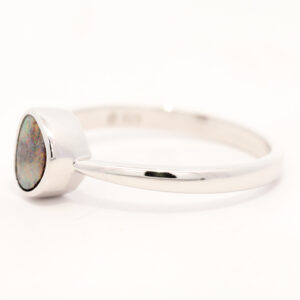 Sterling Silver Green Orange Red Pink Solid Australian Boulder Opal Ring