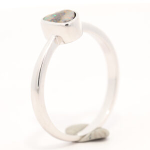 Sterling Silver Green Orange Red Pink Solid Australian Boulder Opal Ring