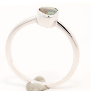Sterling Silver Green Orange Red Pink Solid Australian Boulder Opal Ring