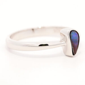 Sterling Silver Blue Green Purple Red Solid Australian Boulder Opal Ring