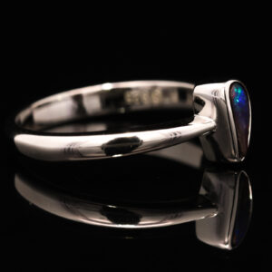 Sterling Silver Blue Green Purple Red Solid Australian Boulder Opal Ring
