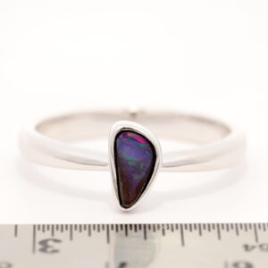 Sterling Silver Blue Green Purple Red Solid Australian Boulder Opal Ring