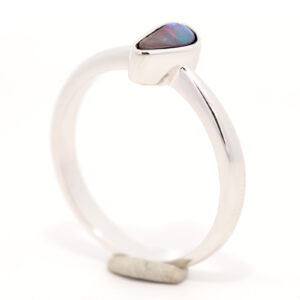 Sterling Silver Blue Green Purple Red Solid Australian Boulder Opal Ring