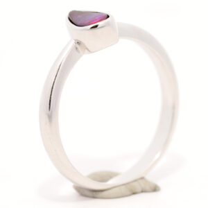Sterling Silver Blue Green Purple Red Solid Australian Boulder Opal Ring