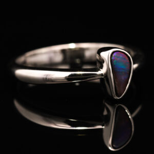 Sterling Silver Blue Green Purple Red Solid Australian Boulder Opal Ring