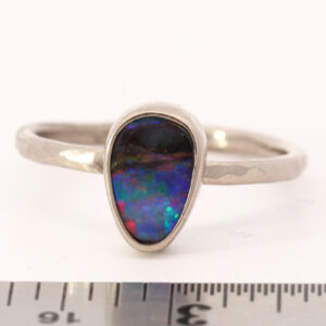 White Gold Blue Green Yellow Orange Red Purple Solid Australian Boulder Opal Engagement Ring