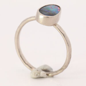 White Gold Blue Green Yellow Orange Red Purple Solid Australian Boulder Opal Engagement Ring
