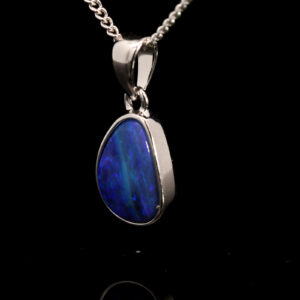 Sterling Silver Blue Purple Boulder Opal Pendant
