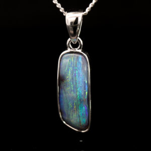 Sterling Silver Blue Green Yellow Purple Boulder Opal Pendant