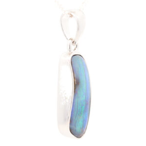 Sterling Silver Blue Green Yellow Purple Solid Australian Boulder Opal Pendant Necklace