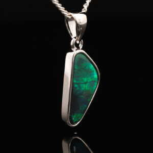 Sterling Silver Blue Green Black Opal Pendant