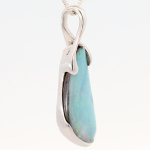 Sterling Silver Blue Green Yellow Orange Boulder Opal Pendant