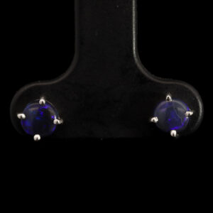Sterling Silver Blue Purple Black Opal Earrings