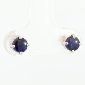 Sterling Silver Blue Purple Black Opal Earrings