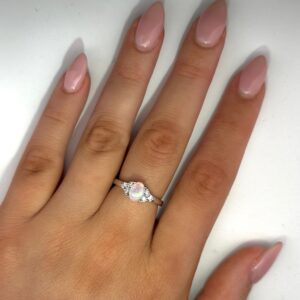 White Gold Pink Purple Orange Blue Solid Australian Crystal Opal Engagement Ring