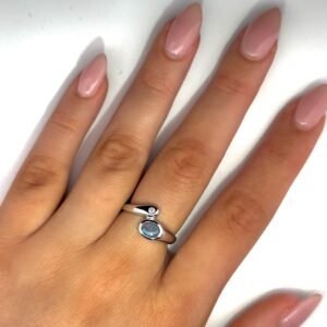 White Gold Blue Red Purple Solid Australian Black Opal Engagement Ring